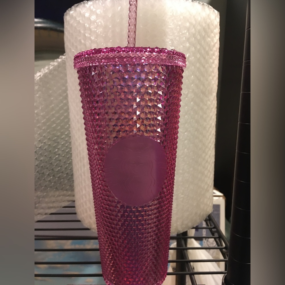 Pink 50th Anniversary Geometric Starbucks Tumbler & Straw WDW Disney World NEW